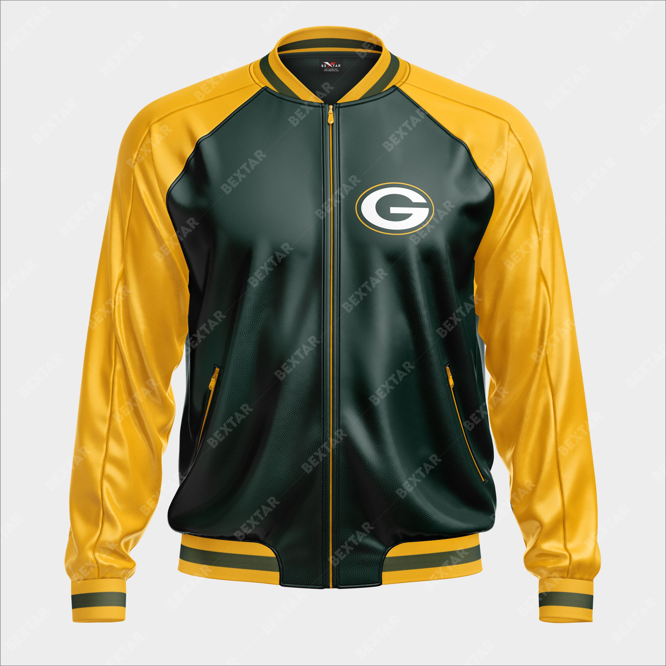 Green Bay Packers Bomber Leather Jacket Green Bay Packers Bomber Leather Jacket