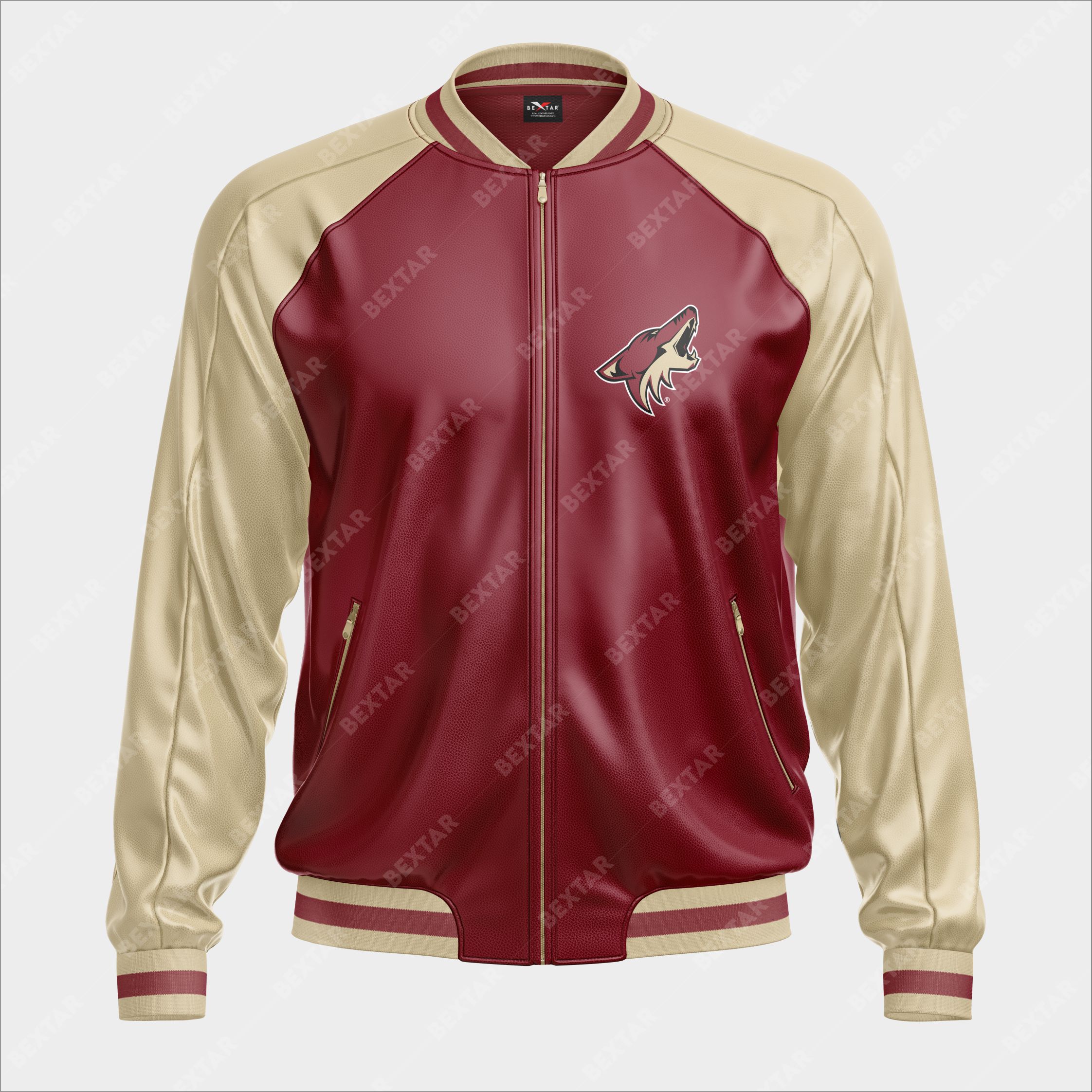 Arizona Coyotes Bomber Leather Jacket Arizona Coyotes Bomber Leather Jacket