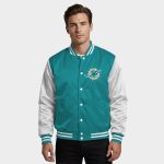 Miami Dolphin Satin Bomber Jacket