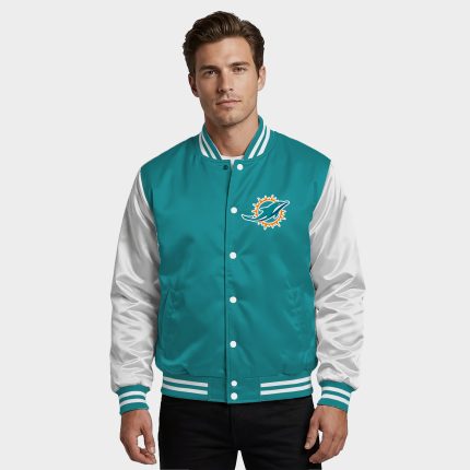 Miami Dolphin Satin Bomber Jacket