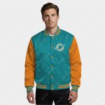 Miami Dolphin Satin Bomber Jacket