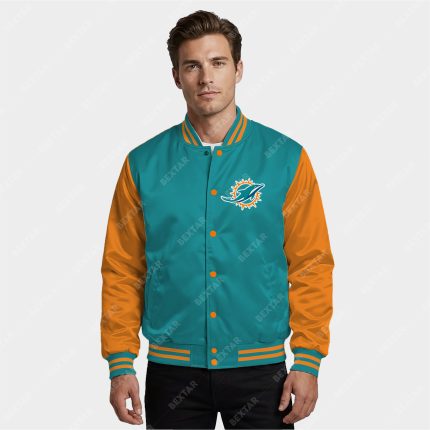 Miami Dolphin Satin Bomber Jacket