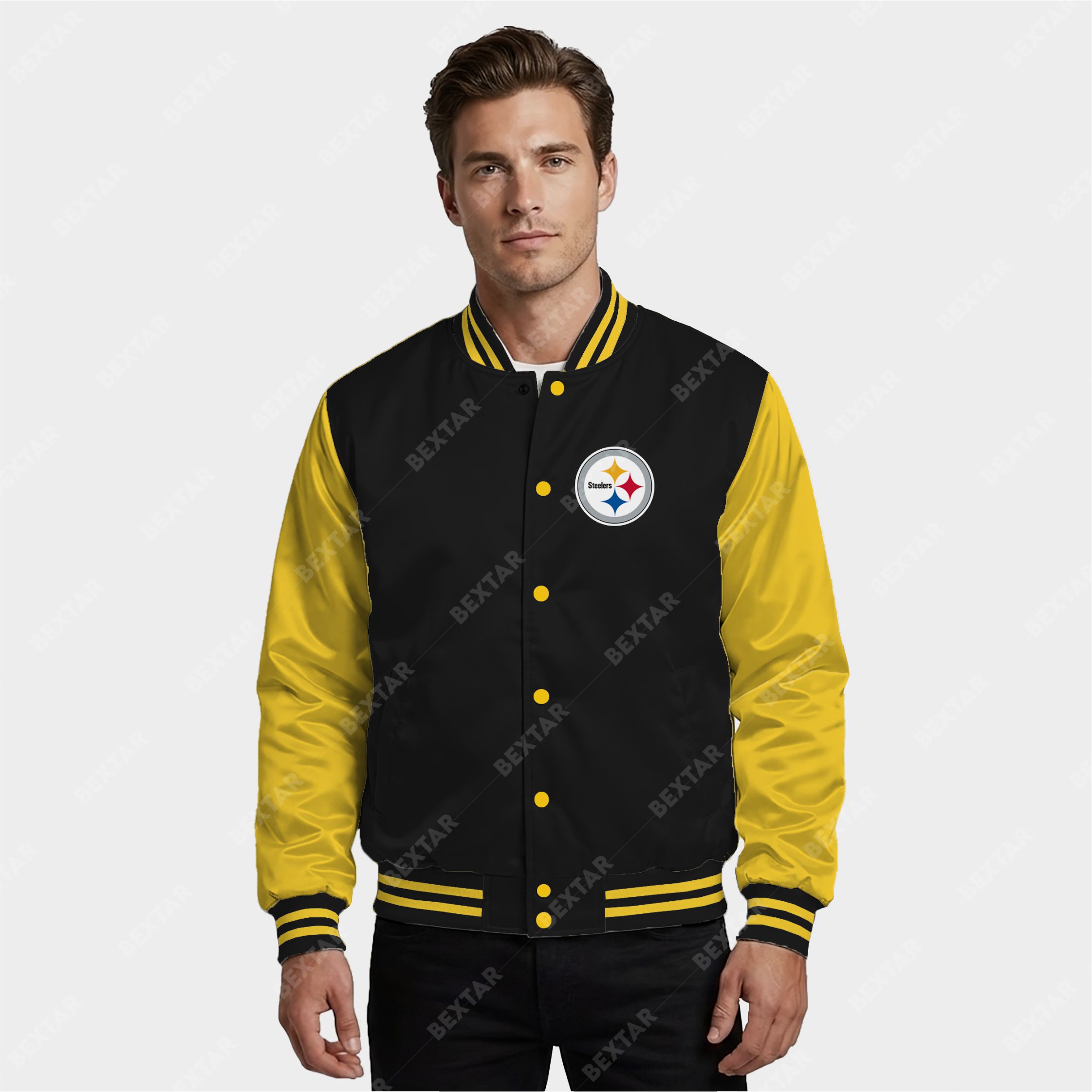 Pittsburgh Steelers Satin Bomber Jacket Pittsburgh Steelers Satin Bomber Jacket