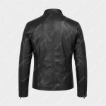Men Cafe Racer Black Leather Jacket