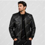 Black Genuine Sheepskin Leather Jacket