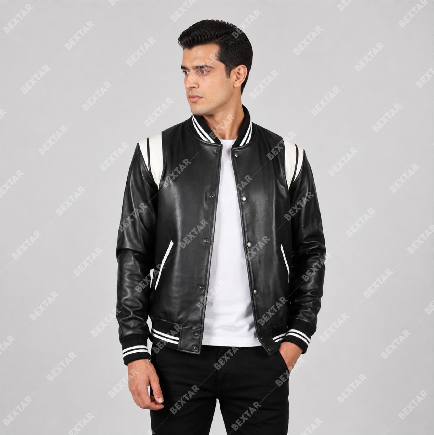 Black Suede Goatskin Leather Jacket – THE BEXTAR Black Suede Goatskin Leather Jacket – THE BEXTAR