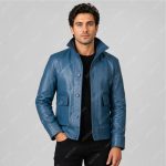 Blue Semi-Aniline Sheepskin Leather Jacket – THE BEXTAR