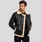 Black & Cream Sheepskin Leather Jacket – THE BEXTAR