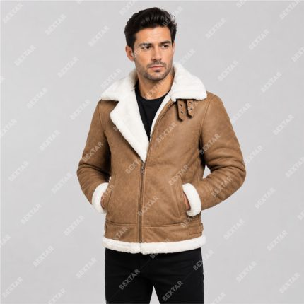 Distressed Brown Sheepskin Leather Jacket – THE BEXTAR