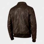 Brown Rub-Off Goatskin Leather Jacket