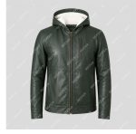 Green Semi-Aniline Sheepskin Leather Hooded Jacket – THE BEXTAR