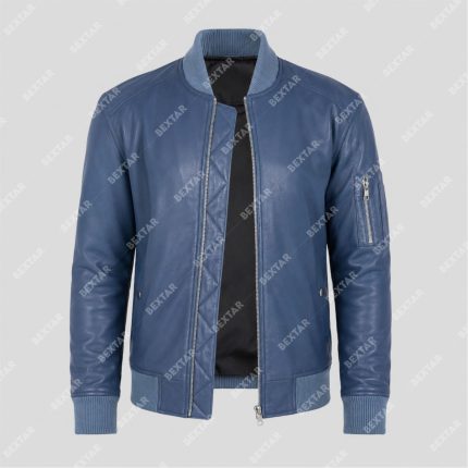 Blue Semi-Aniline Sheepskin Leather Jacket – THE BEXTAR