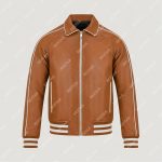 Tan Brown Semi-Aniline Sheepskin Leather Jacket – THE BEXTAR