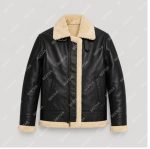 Black & Cream Sheepskin Leather Jacket – THE BEXTAR