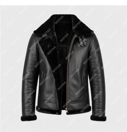 Black Semi-Aniline Sheepskin Leather Jacket – THE BEXTAR