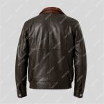 Brown Sheepskin Leather Jacket with Removable Fur Collar – THE BEXTAR