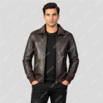 Dark Brown Semi-Aniline Sheepskin Leather Jacket – THE BEXTAR