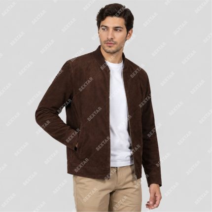 Dark Brown Suede Goatskin Leather Jacket – THE BEXTAR