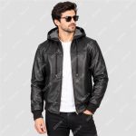 Brown Semi-Aniline Sheepskin Leather Hooded Jacket – THE BEXTAR