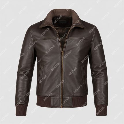 Dark Brown Semi-Aniline Sheepskin Leather Jacket – THE BEXTAR